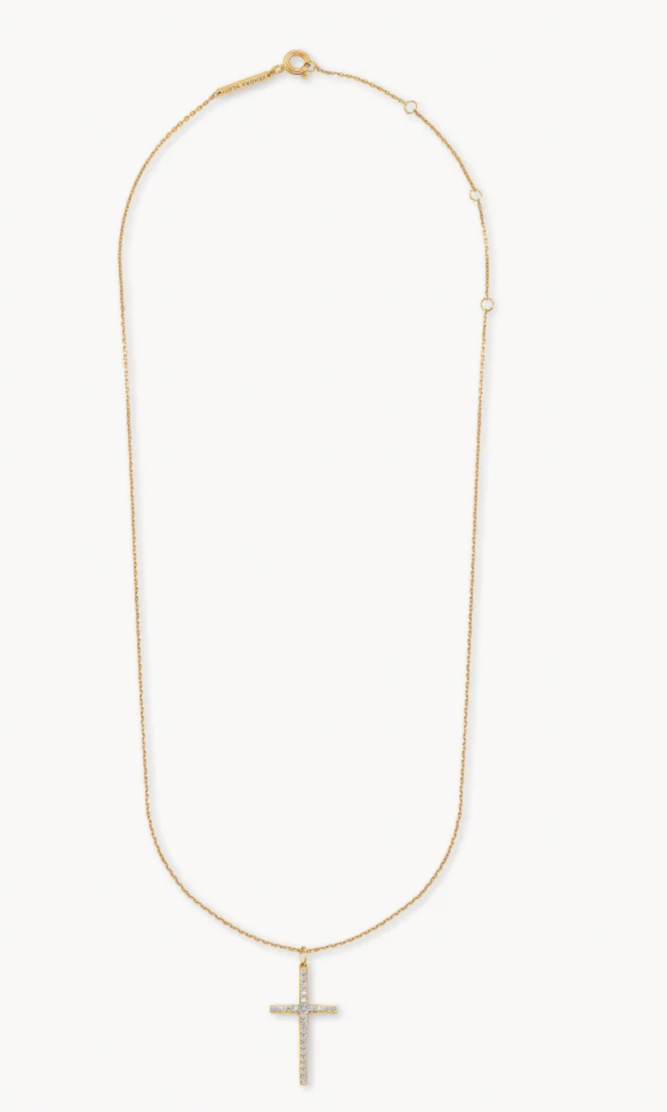 Kendra Scott 14k Yellow Gold Large Cross Pendant Necklace in White Diamonds