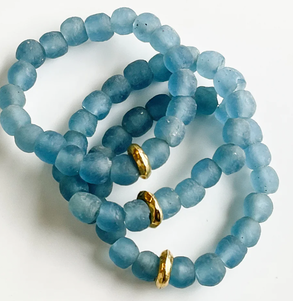 Virtue Jewelry Glass Washer Bracelet - Carolina Blue