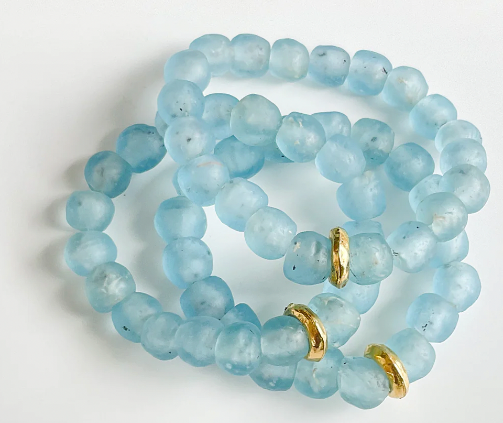 Virtue Jewelry Glass Washer Bracelet - Sky Blue