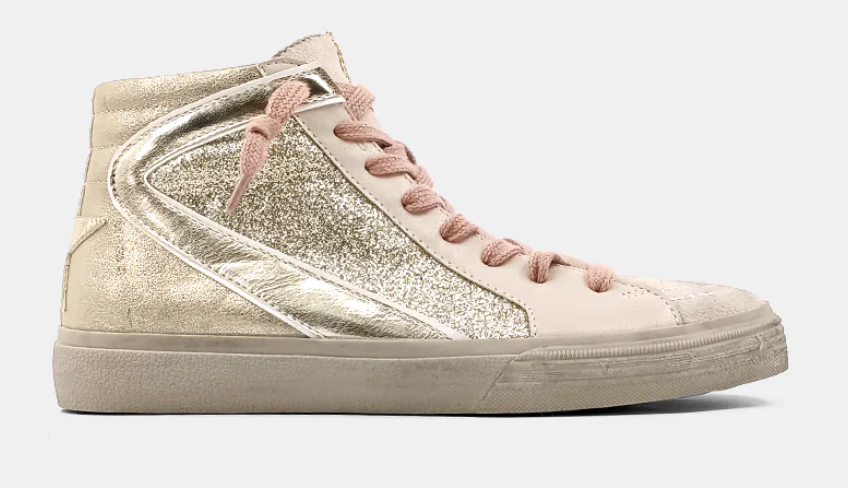 ShuShop Rooney Gold Distressed Sneaker