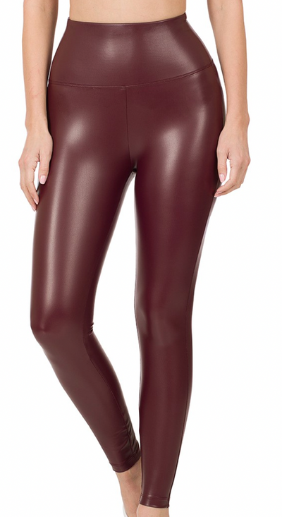 High Rise Faux Leather Leggings