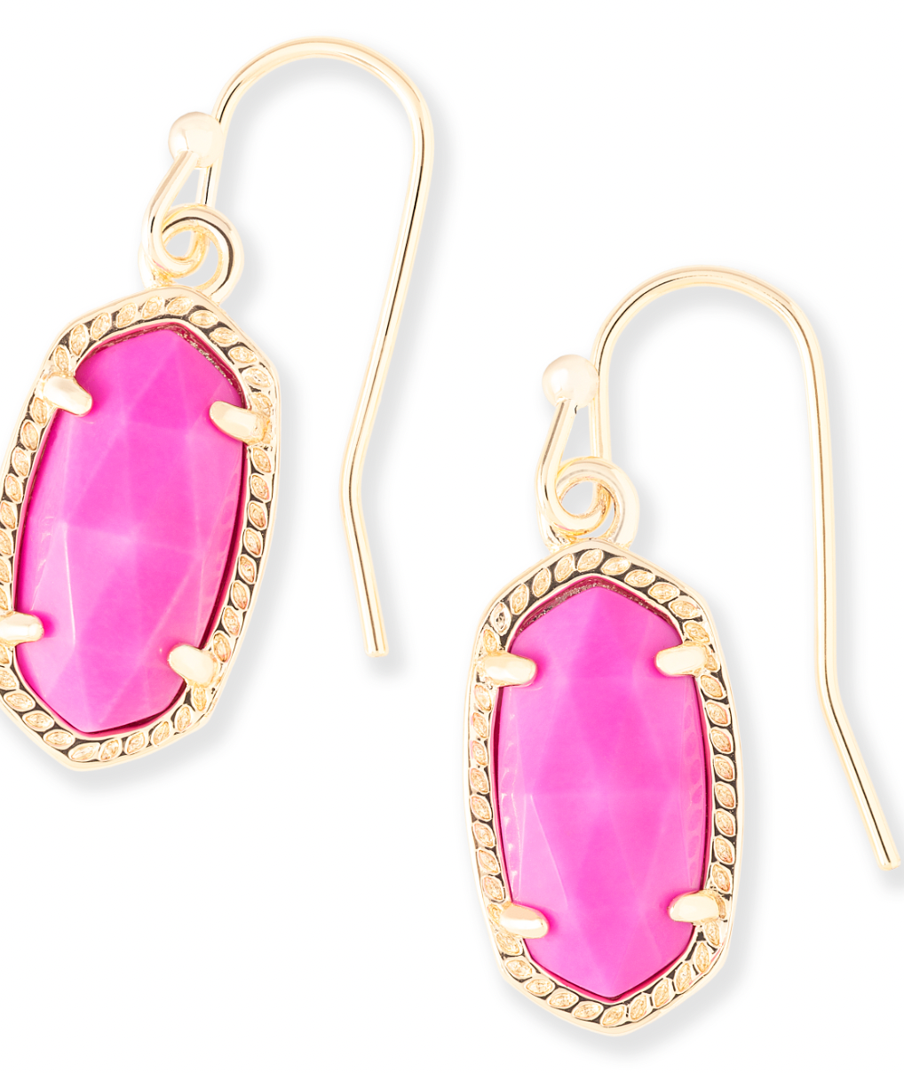 Kendra Scott Gold Lee Drop Earrings in Magenta