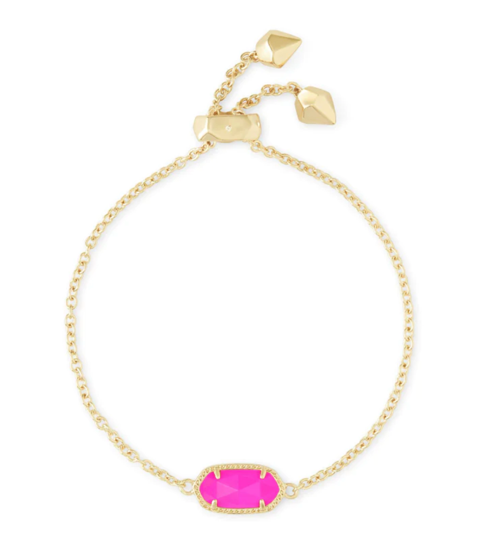 Kendra Scott Elaina Gold Adjustable Chain Bracelet in Magenta