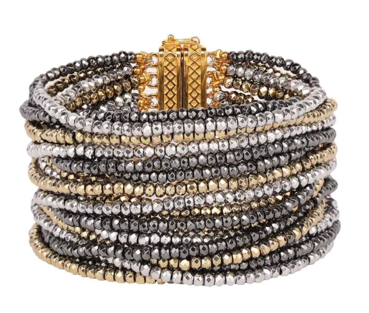 BuDhaGirl Angelina 18 Strand Bracelet - Graphite