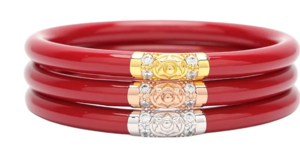 BuDhaGirl Three Kings All Weather Bangles - Red