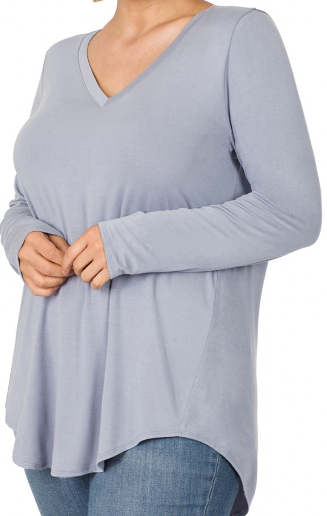 Ultra Soft Long Sleeve V-Neck Top