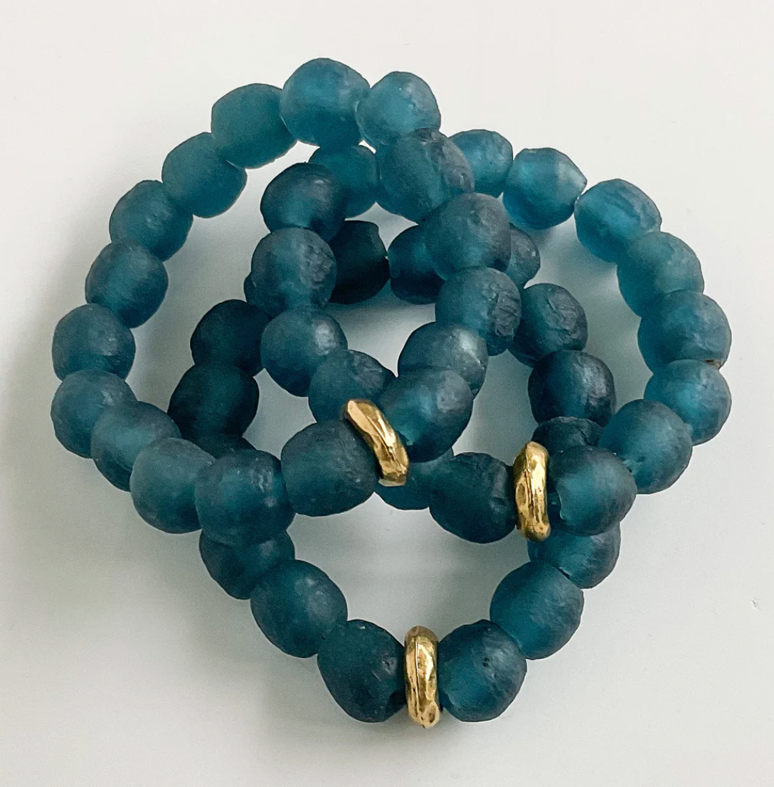 Virtue Jewelry Glass Washer Bracelet - Teal