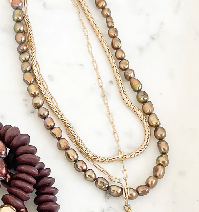 Virtue Jewelry Chocolate Pearl Necklace