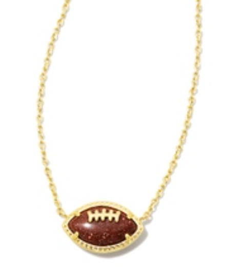 Kendra Scott Gold Football Necklace in Orange Goldstone