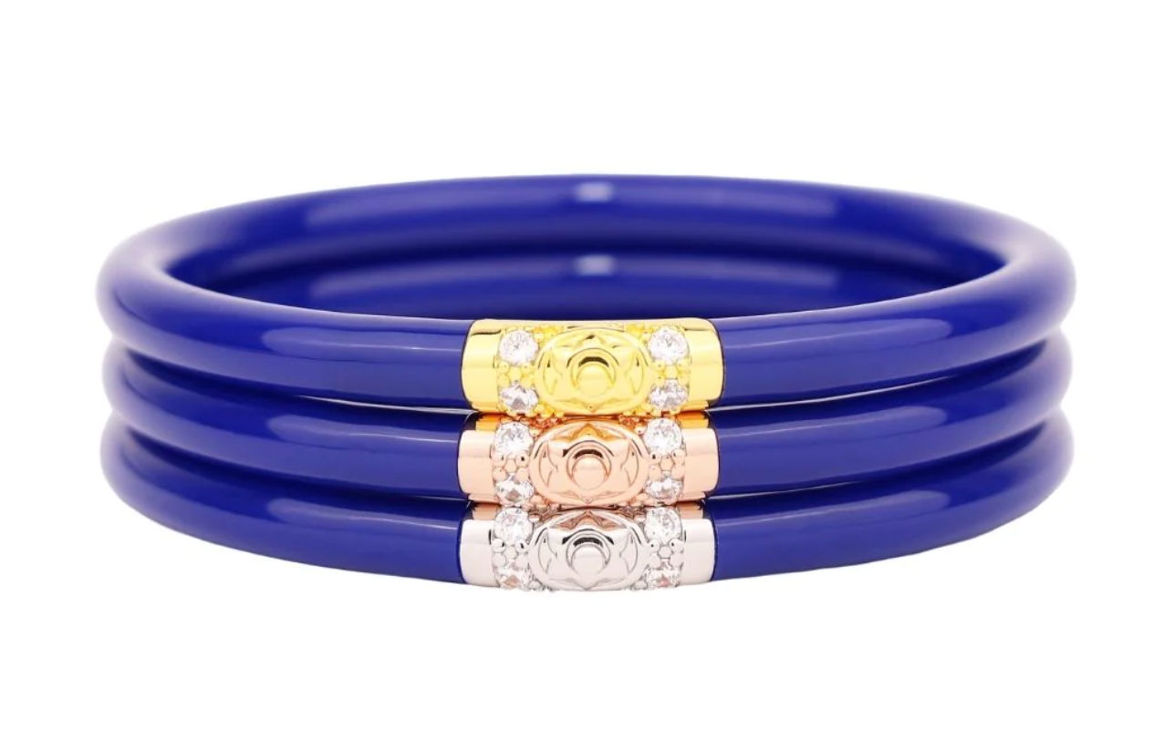 BuDhaGirl Three Kings All Weather Bangles in Lapis