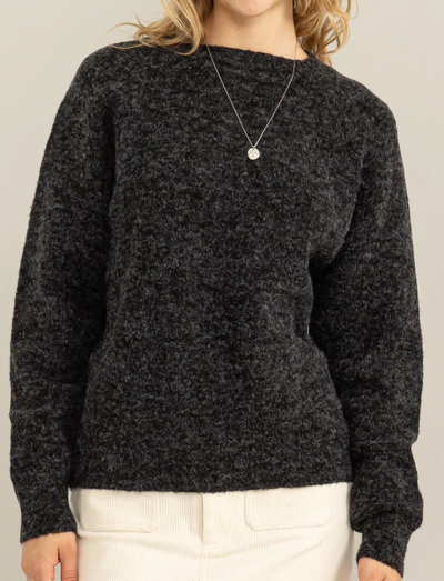 Soft Heather Knit Raglan Sweater