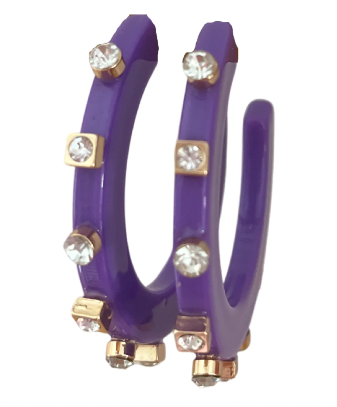 Smith & Co. City Girl Jewel Hoops - Purple