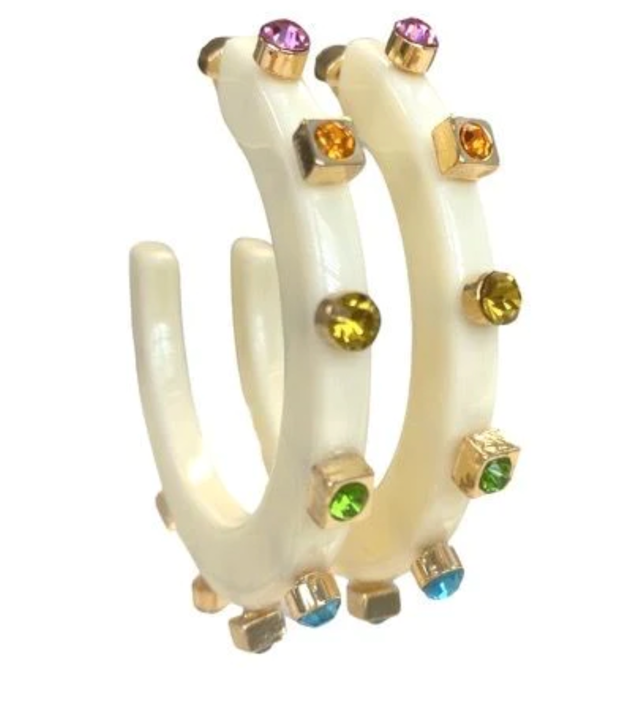 Smith & Co. City Girl Jewel Hoops - Rainbow