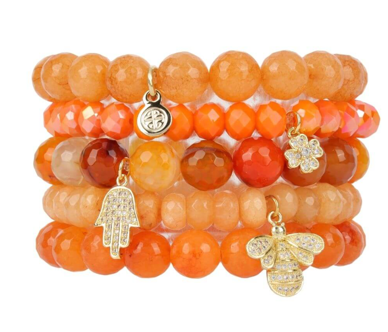 BuDhaGirl Chamonix 5 Bracelet Set - Coral