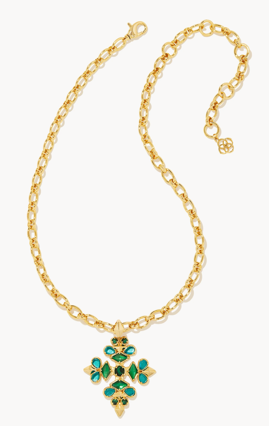 Kendra Scott Kinsley Gold Statement Necklace in Green Mix