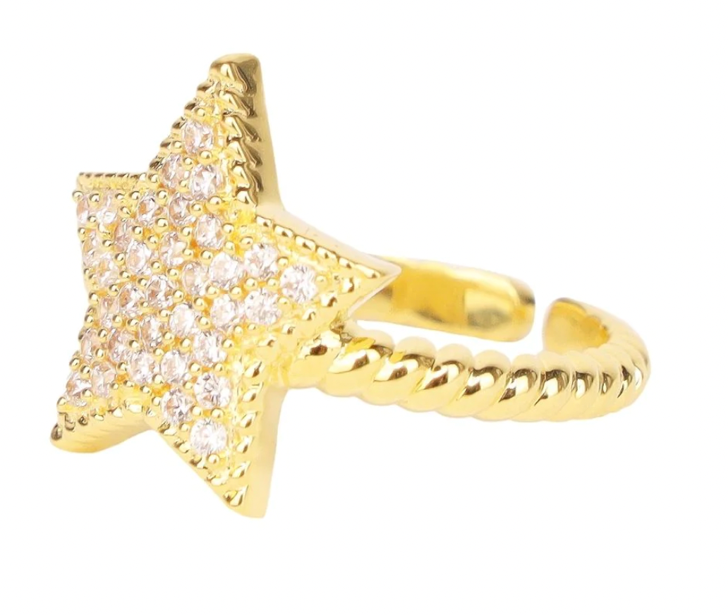 BuDhaGirl North Star Ring-Gold/White