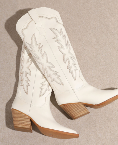 MiMi White Indigo Cowgirl Boot