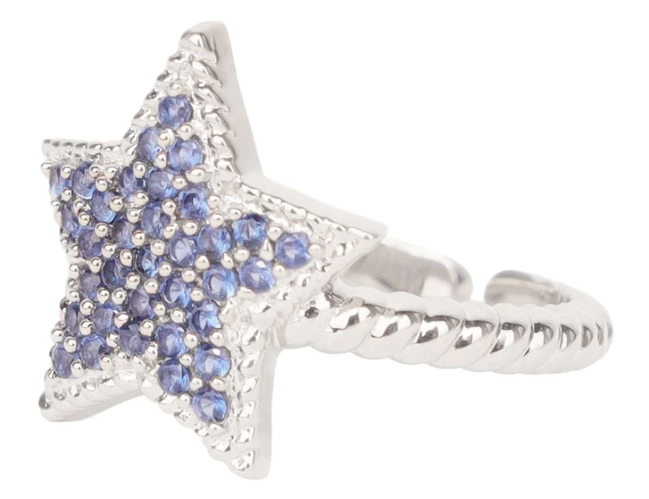 BuDhaGirl North Star Ring-Silver/Sapphire