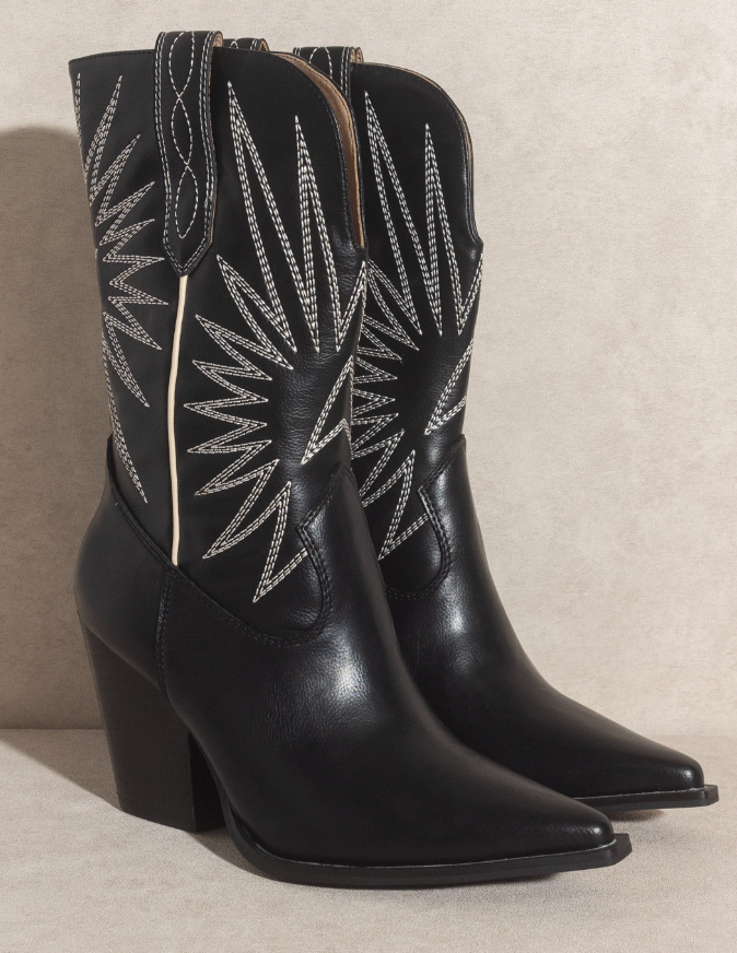 MiMi Emersyn Black Western Mini Boot