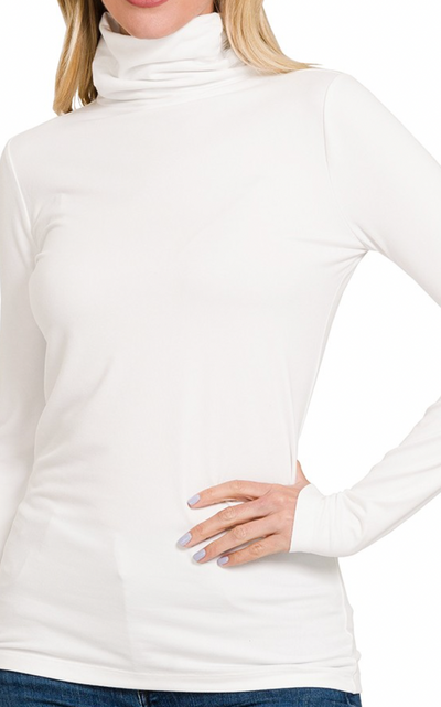 Ultra Soft Mock Neck Long Sleeve Layering Top