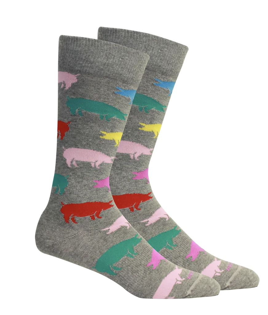 Brown Dog "Wilbur - Light Grey Heather" Socks