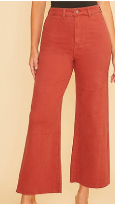 AnnieWear Mineral Red High Waist Wide Leg Jean