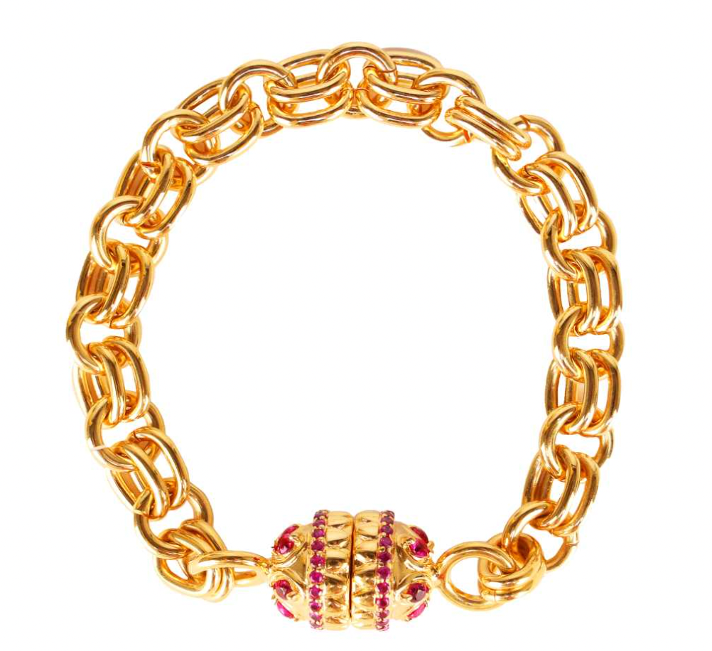 BuDhaGirl Holly Chain Bracelet - Ruby