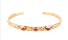 BuDhaGirl Gold Plated Calista Cuff - Ruby