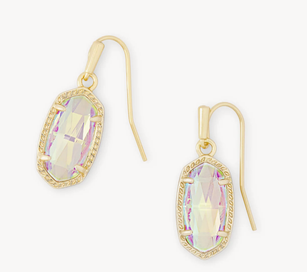 Kendra Scott Lee Gold Drop Earrings in Dichroic Glass