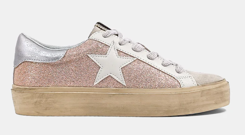 ShuShop Reba Sneaker in Champagne Glitter