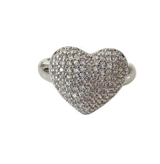 Gemelli Puffy Heart Ring - Silver