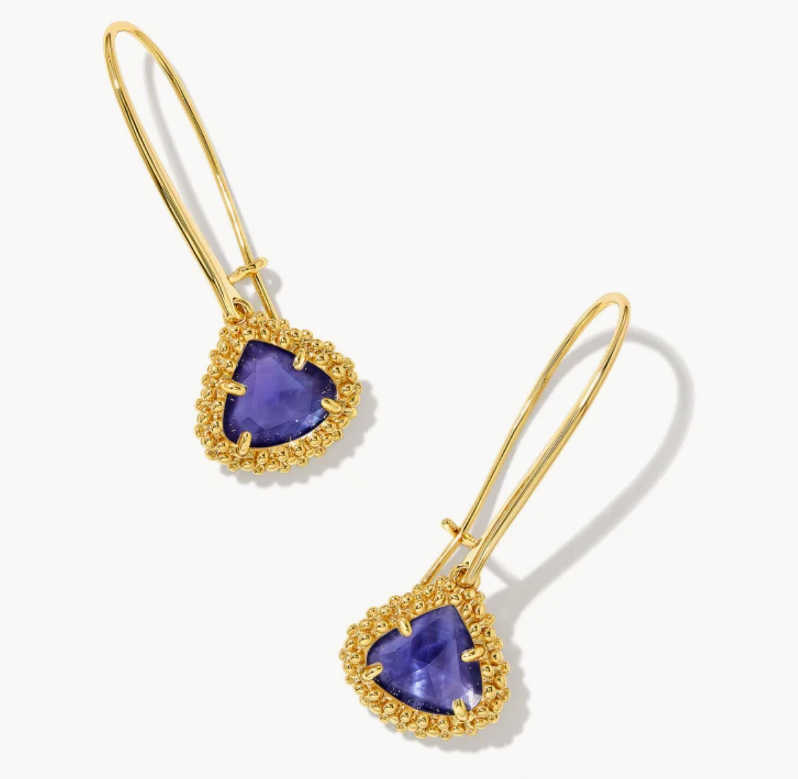 Kendra Scott Framed Kendall Gold Wire Drop Earrings in Dark Lavender Illusion