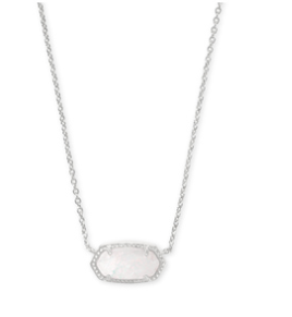 Kendra Scott Elisa Short Pendant Necklace in White Opal