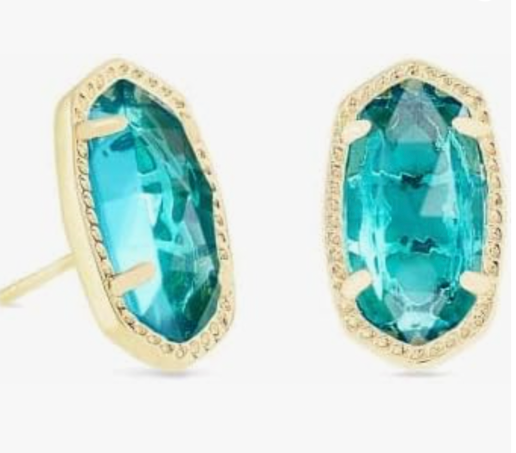 Kendra Scott Gold Ellie Stud Earrings in London Blue