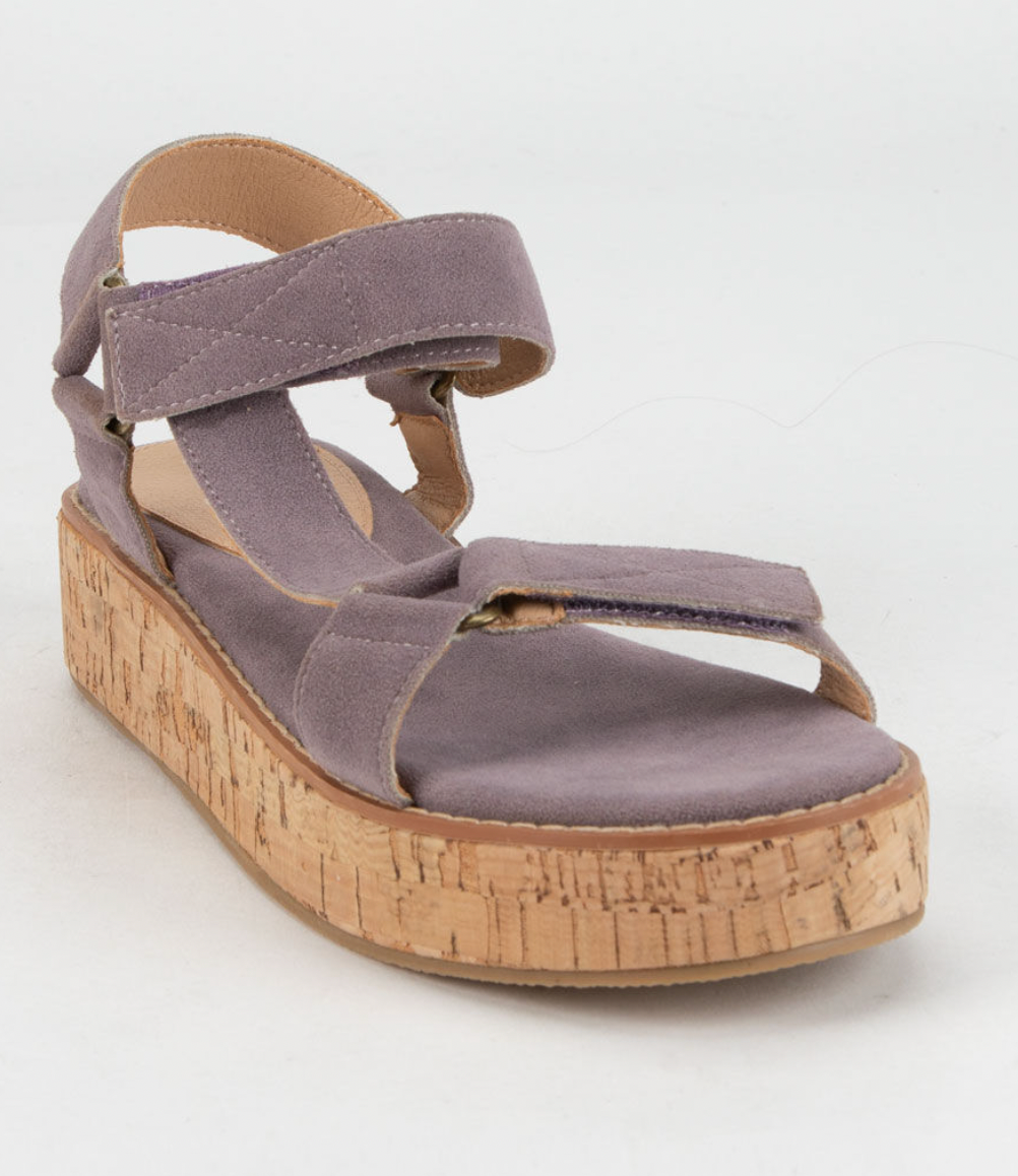 Miracle Mile Allison Cork Sandal in Lavender