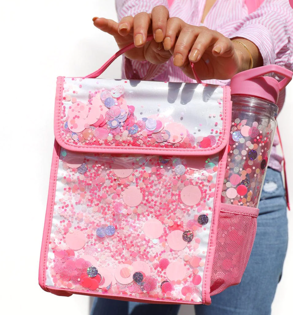 Pink Party Confetti Insulated Lunchbox