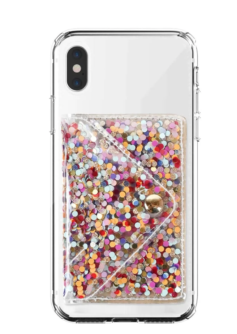 Celebrate Every Day Confetti Stick On Cell Phone Wallet