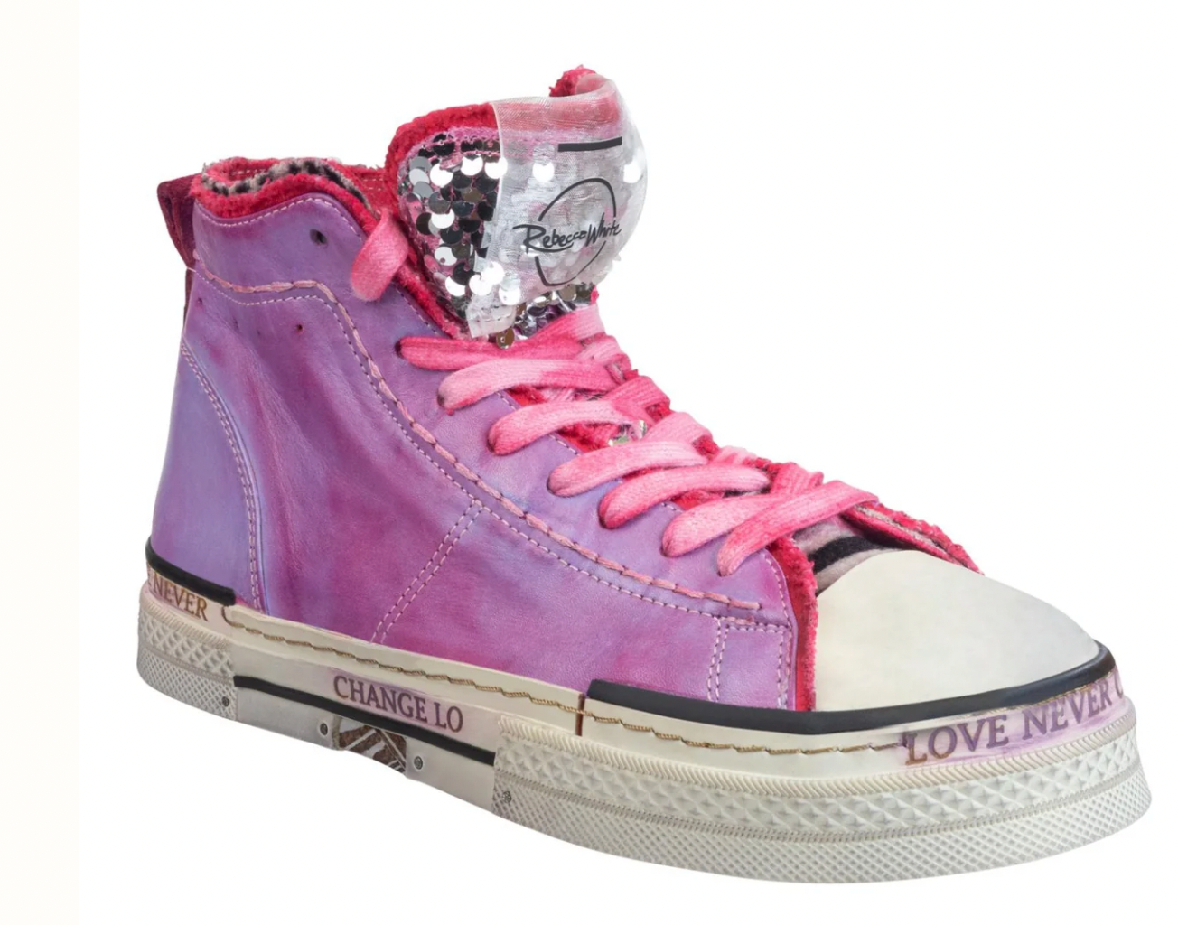 Rebecca White Fuxia Acid Sneakers