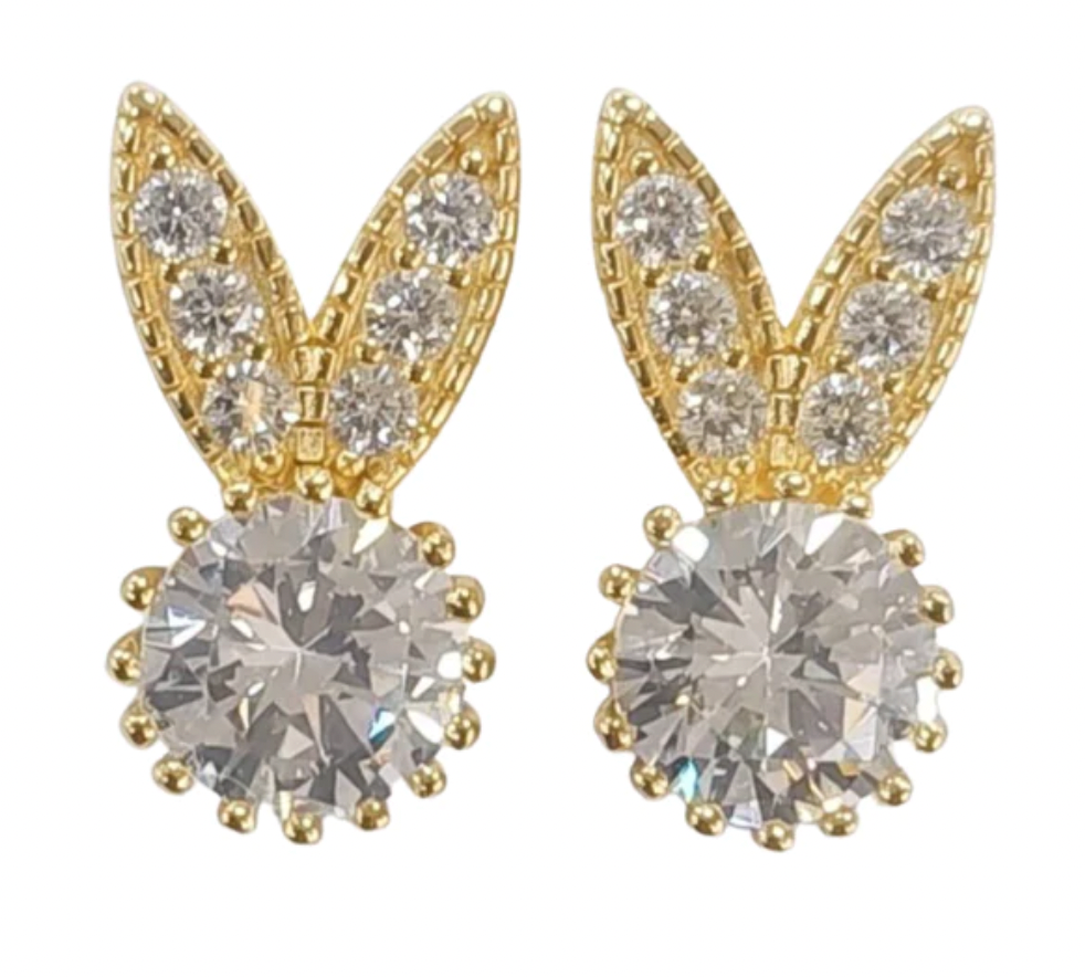 Allison Avery Bunny Studs - Diamond