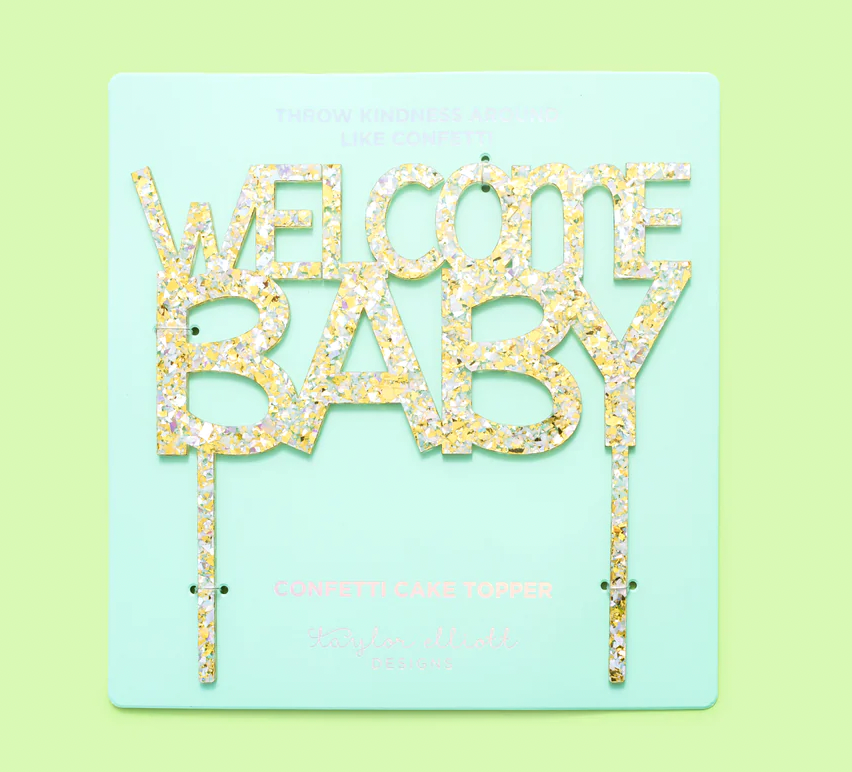 Taylor Elliot Designs Welcome Baby Pearl Cake Topper