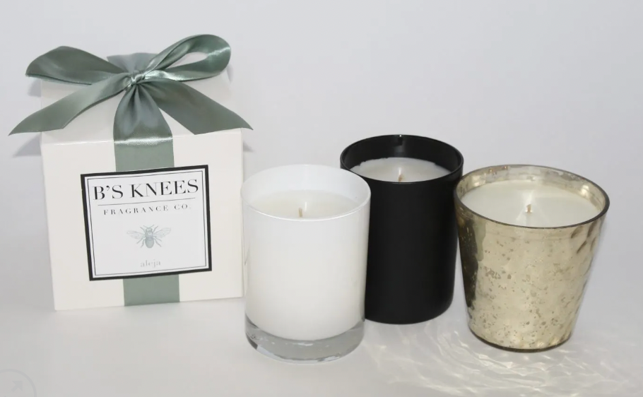 B's Knees Fragrances Aleja 1 Wick Candle in White