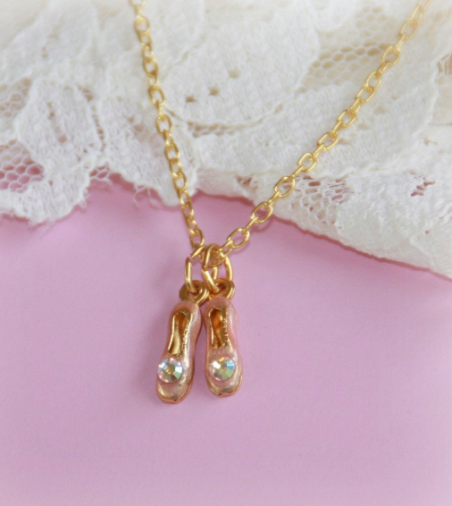 Gold Ballet Slipper Necklace