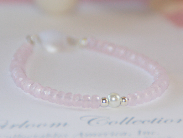 Dainty Pink Crystal Pearl Detail Bracelet