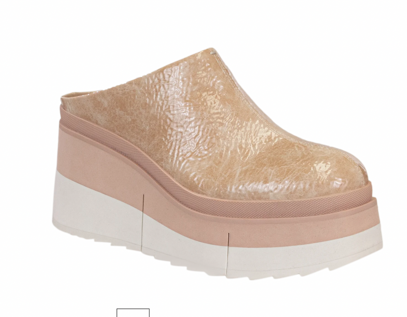 NakedFeet Coach Platform Clog in Beige