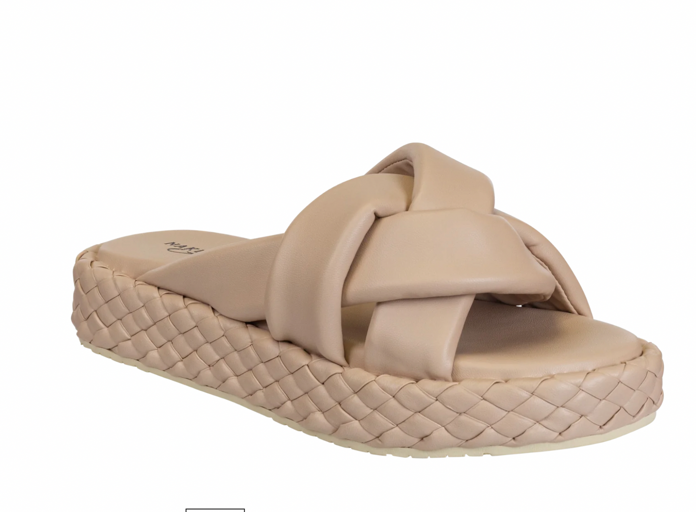 NakedFeet Cupro Espadrille Sandals in Nude