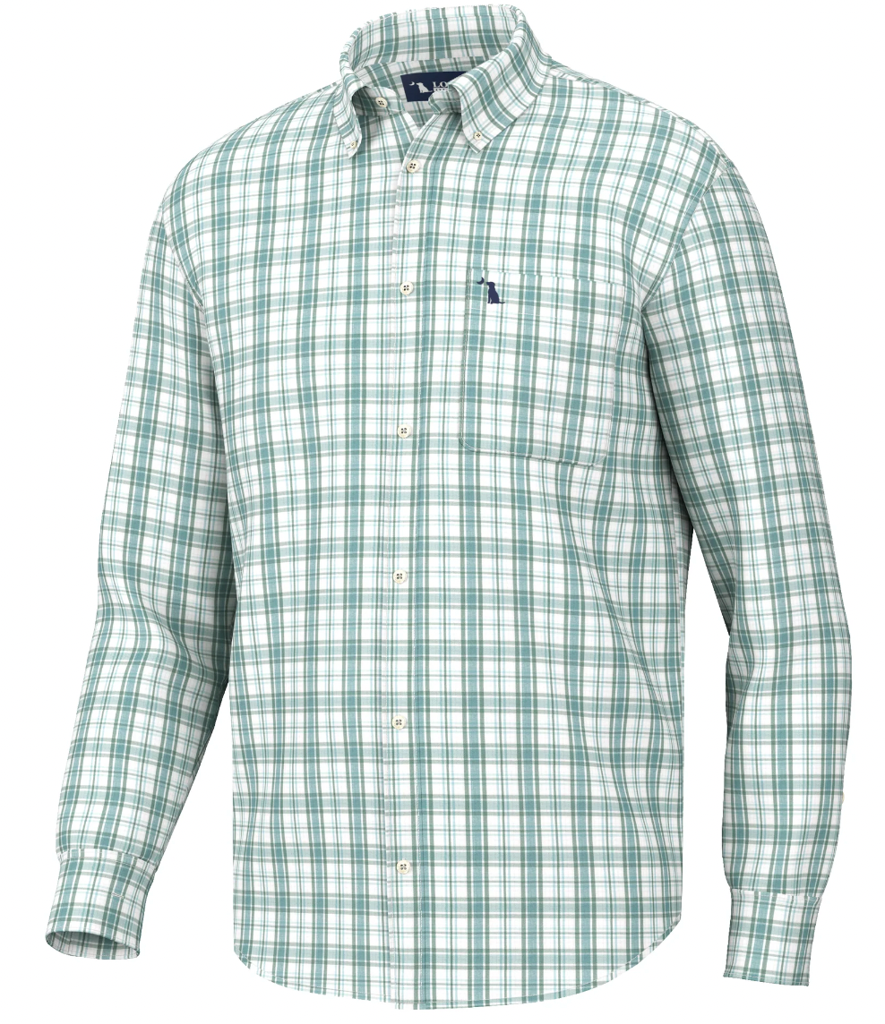 Local Boy Hutto Dress Shirt- Teal/Green/Light Blue