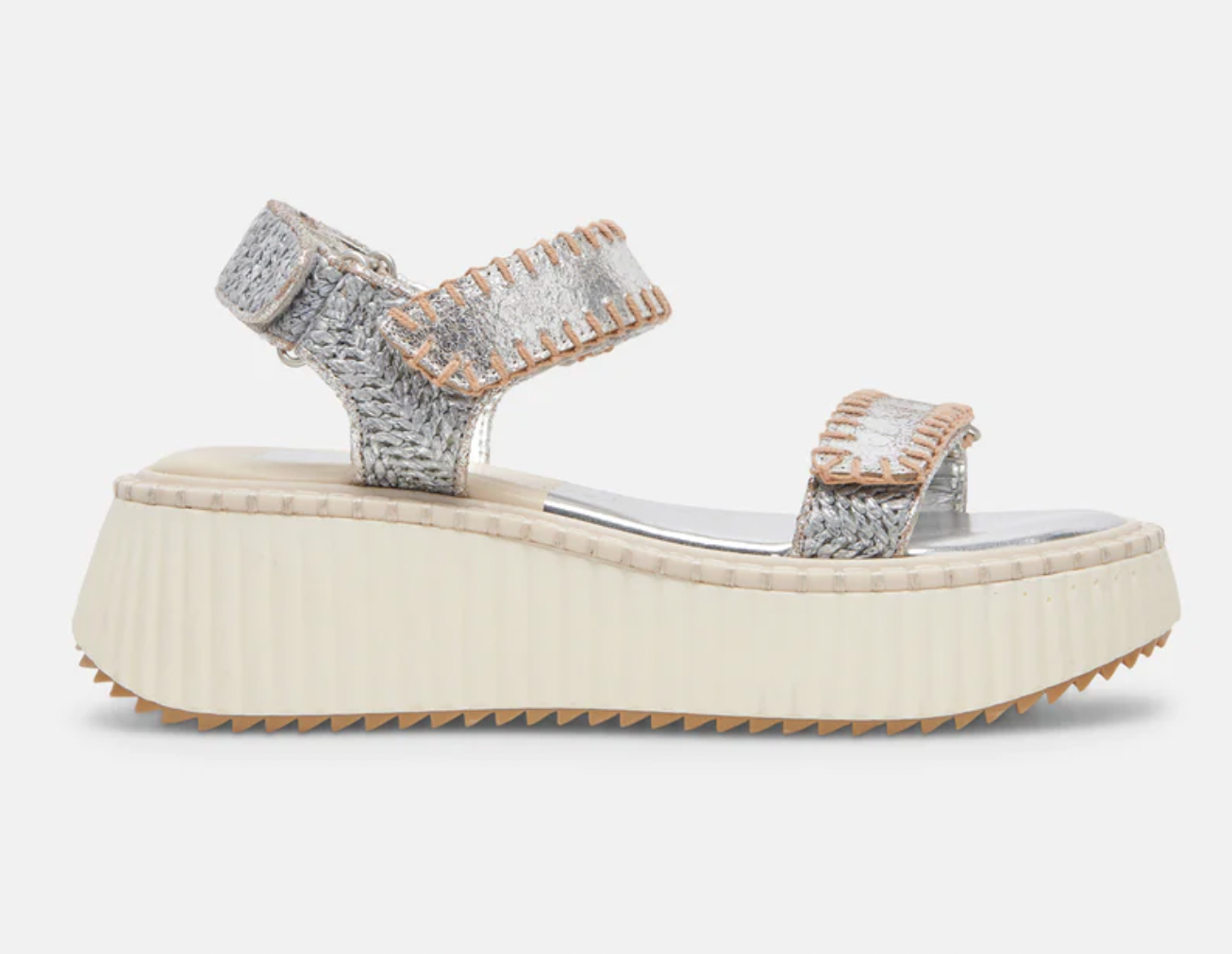 Dolce Vita Debra Sandals in Silver Distressed Leather