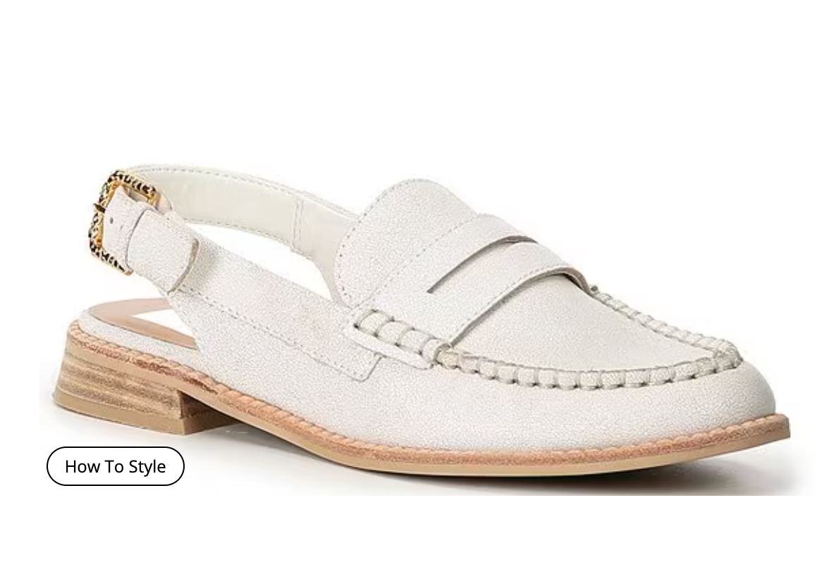 Dolce Vita Hardi Loafers in Off White Crackled Leather