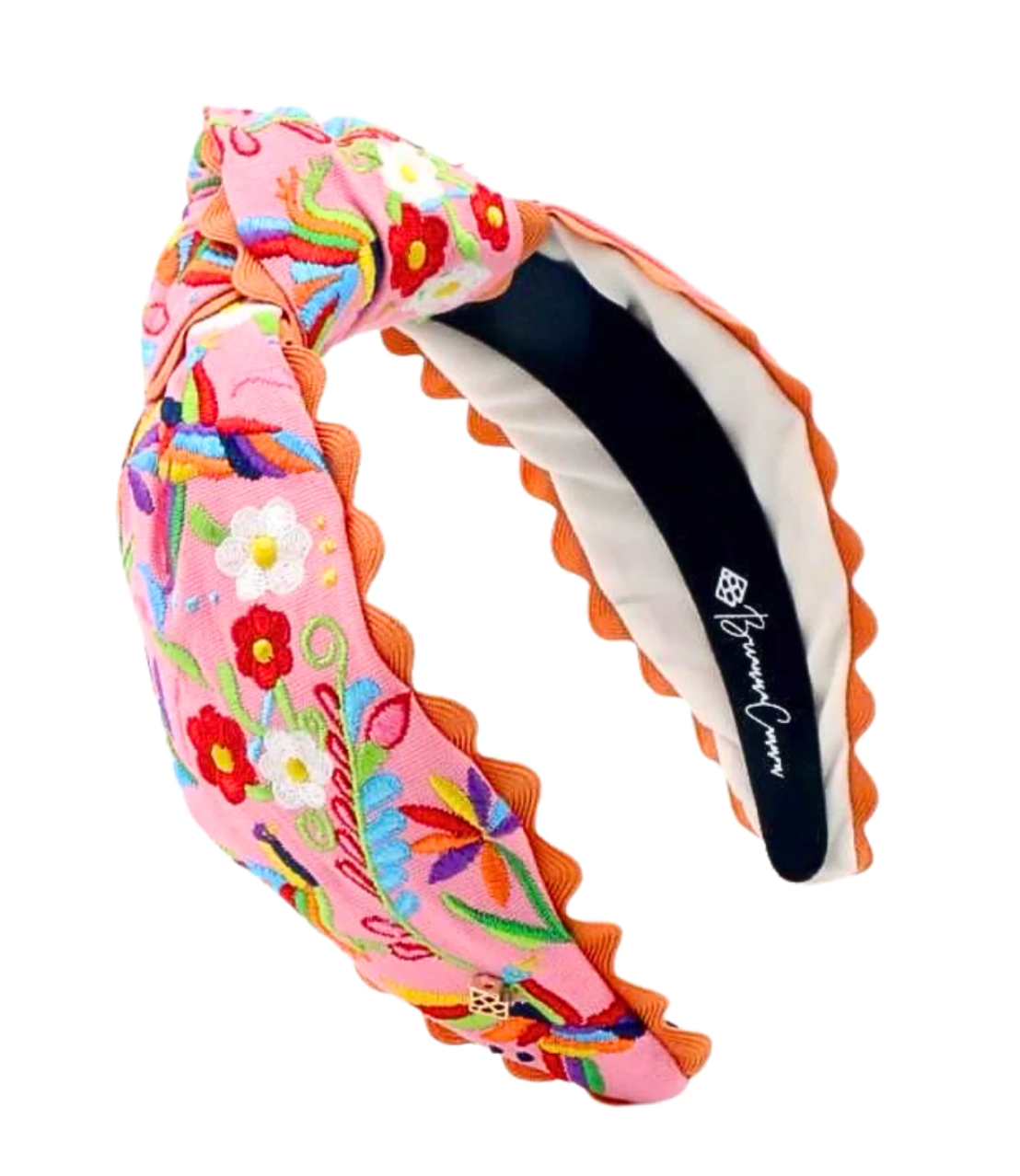 Brianna Cannon Embroidered Otomi Headband with Ric Rac Trim