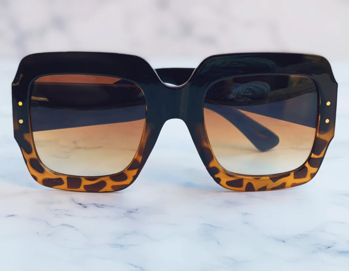 Brianna Cannon Black and Tortoise Square Frame Sunnies